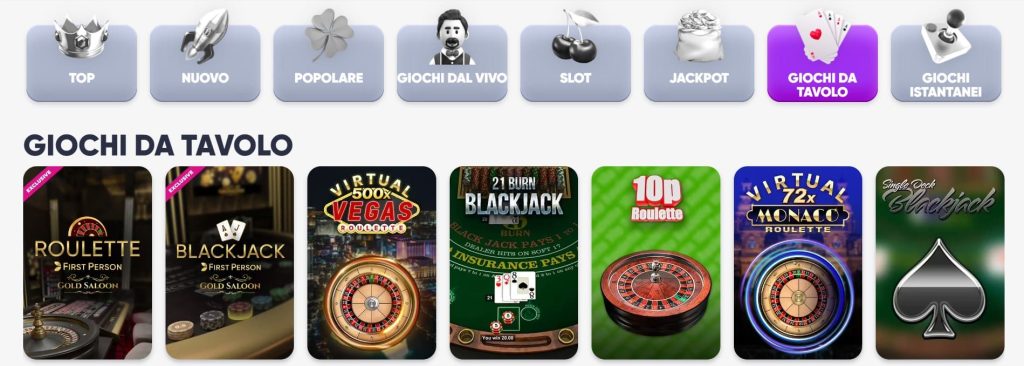 Cazimbo casino giochi da tavolo.